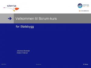 www steria no Velkommen til Scrumkurs for Statsbygg