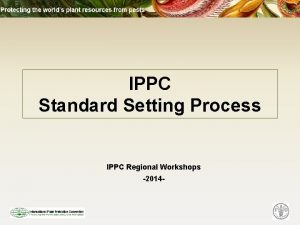 IPPC Standard Setting Process IPPC Regional Workshops 2014