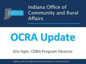 Indiana Office of Community and Rural Affairs OCRA