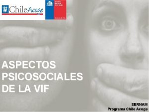 ASPECTOS PSICOSOCIALES DE LA VIF SERNAM Programa Chile