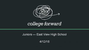 Juniors East View High School 41218 Agenda Important