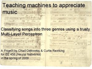 Teaching machines to appreciate music Classifying songs into