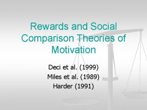Rewards and Social Comparison Theories of Motivation Deci