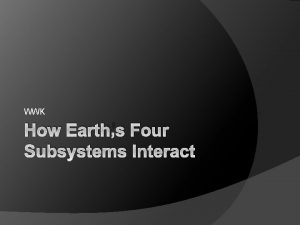 WWK How Earths Four Subsystems Interact The Subsystems