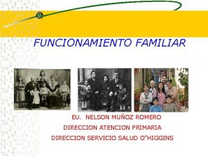 FUNCIONAMIENTO FAMILIAR EU NELSON MUOZ ROMERO DIRECCION ATENCION