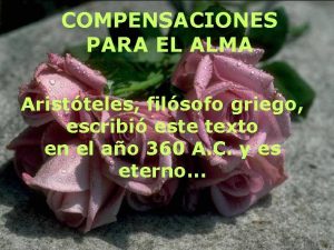 COMPENSACIONES PARA EL ALMA Aristteles filsofo griego escribi