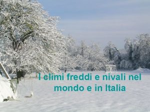 I climi freddi e nivali nel mondo e