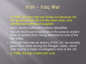 Iran Iraq War in 1980 the IranIraq war