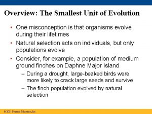 Overview The Smallest Unit of Evolution One misconception