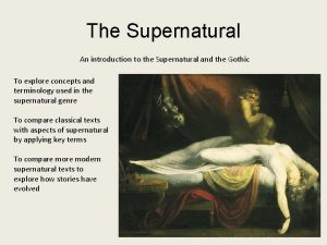 The Supernatural An introduction to the Supernatural and
