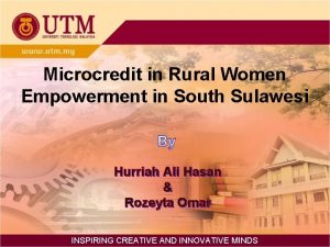 Microcredit in Rural Women Empowerment in South Sulawesi