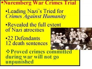 Nuremberg War Crimes Trial Leading Nazis Tried for