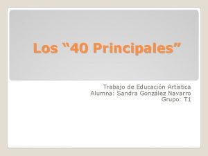 Los 40 Principales Trabajo de Educacin Artstica Alumna