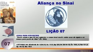 Aliana no Sinai LIO 07 VERSO PARA MEMORIZAR