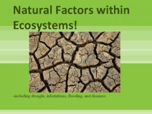 Natural Factors within Ecosystems including drought infestations flooding