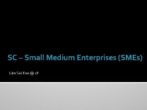 SC Small Medium Enterprises SMEs Lim Sei Kee