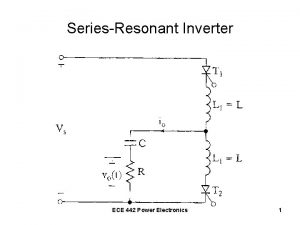 SeriesResonant Inverter ECE 442 Power Electronics 1 Operation