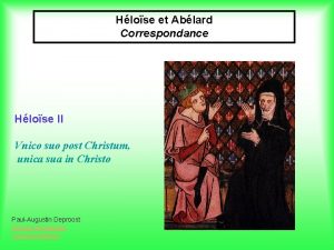 Hlose et Ablard Correspondance Hlose II Vnico suo