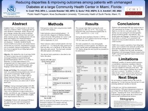 Reducing disparities improving outcomes among patients with unmanaged