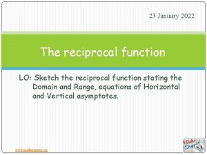 23 January 2022 The reciprocal function LO Sketch