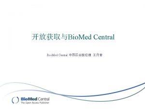 Open Access Bio Med Central Bio Med Central
