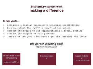 21 st century careers work making a difference