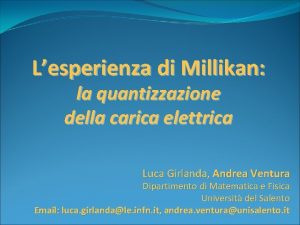 Lesperienza di Millikan la quantizzazione della carica elettrica