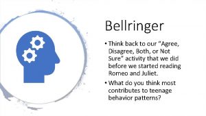 Bellringer Think back to our Agree Disagree Both