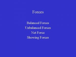 Forces Balanced Forces Unbalanced Forces Net Force Showing