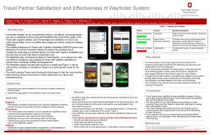 Travel Partner Satisfaction and Effectiveness of Wayfinder System