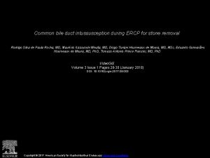 Common bile duct intussusception during ERCP for stone