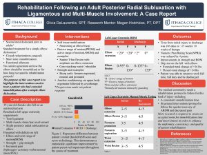 Rehabilitation Following an Adult Posterior Radial Subluxation with