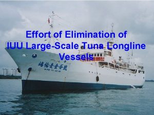 Effort of Elimination of IUU LargeScale Tuna Longline