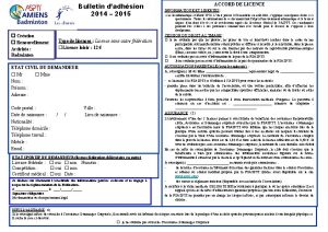 Bulletin dadhsion 2014 2015 Cration Renouvellement Activits Badminton