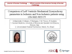 Journal of Nuclear Cardiology Official Journal of the