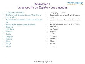 Animacin 1 La geografa de Espaa Las ciudades