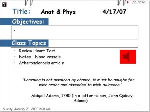 1232022 Title Anat Phys 41707 Objectives Class Topics