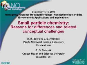 September 15 16 2003 Interagency Grantees MeetingWorkshop Nanotechnology