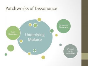 Patchworks of Dissonance Passionate Dissonance Lazy Dissonance Underlying