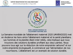 La Semaine mondiale de lallaitement maternel 2020 WBW