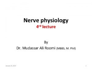 Nerve physiology 4 rd lecture By Dr Mudassar