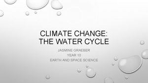 CLIMATE CHANGE THE WATER CYCLE JASMINE GRAEBER YEAR