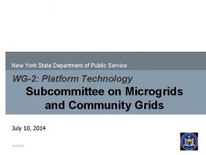 New York State Department of Public Service WG2