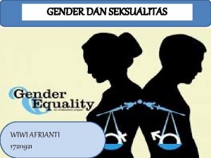 GENDER DAN SEKSUALITAS WIWI AFRIANTI 17211921 1 KONSEP