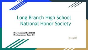 Long Branch High School National Honor Society Mrs