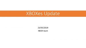 XBOXes Update 23052018 XBOX team Updates SBOX off