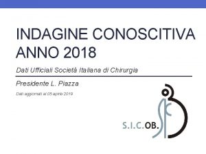 INDAGINE CONOSCITIVA ANNO 2018 Dati Ufficiali Societ Italiana