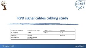 RPD signal cables cabling study ATLAS Project Document