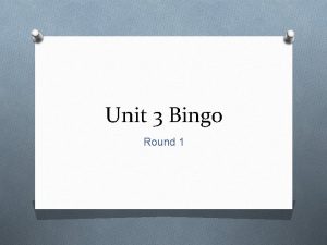 Unit 3 Bingo Round 1 Empress of the