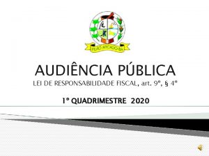 AUDINCIA PBLICA LEI DE RESPONSABILIDADE FISCAL art 9